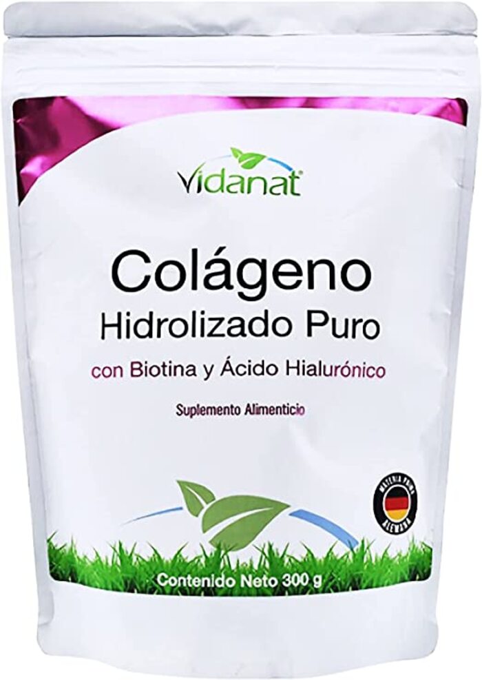 Vidanat Colágeno Hidrolizado Puro Con Biotina Y Ácido Hialurónico  300 G 