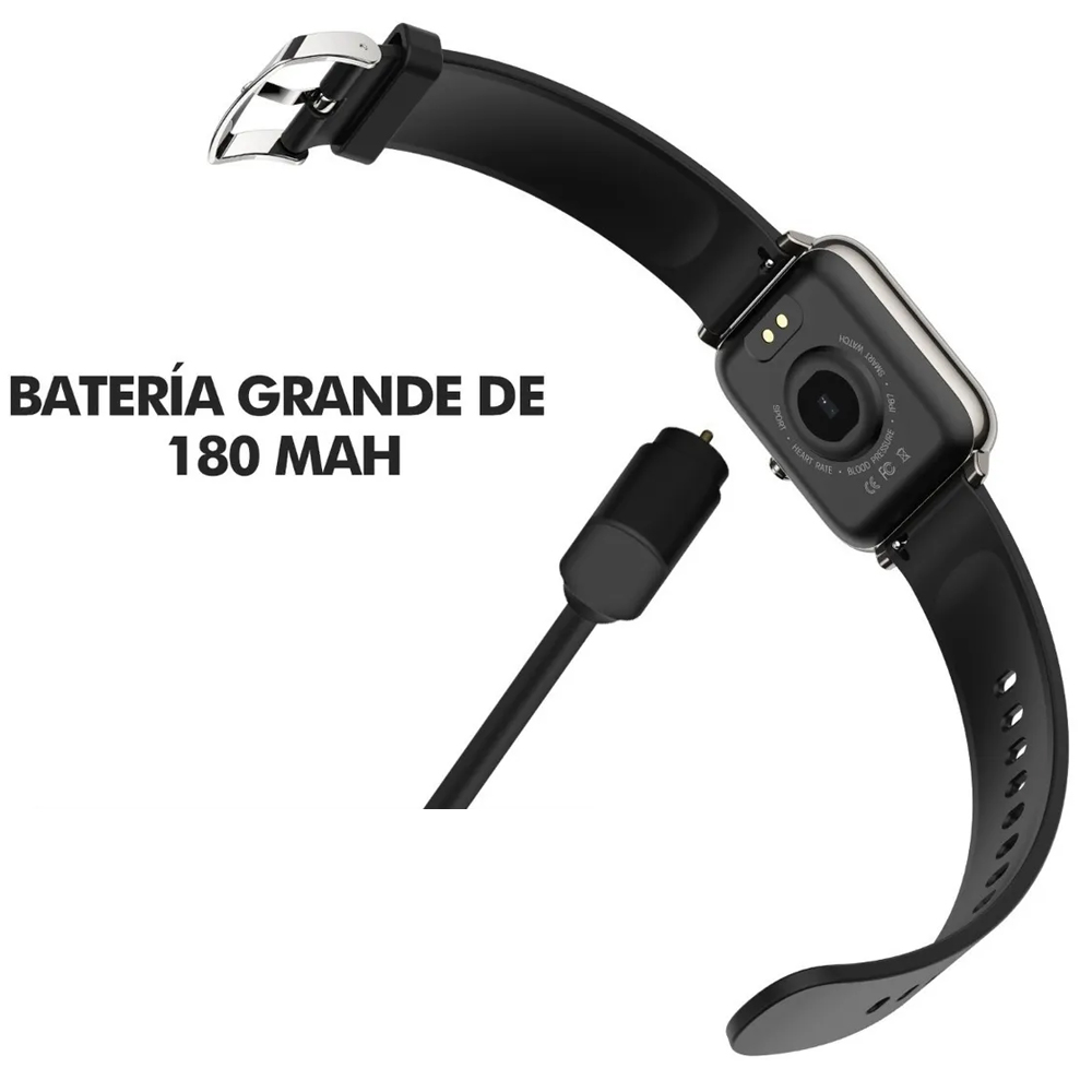 Reloj Inteligente Smartwatch Impermeable Bluetooth Deportivo P22 Gris + Correa Negra Gratis