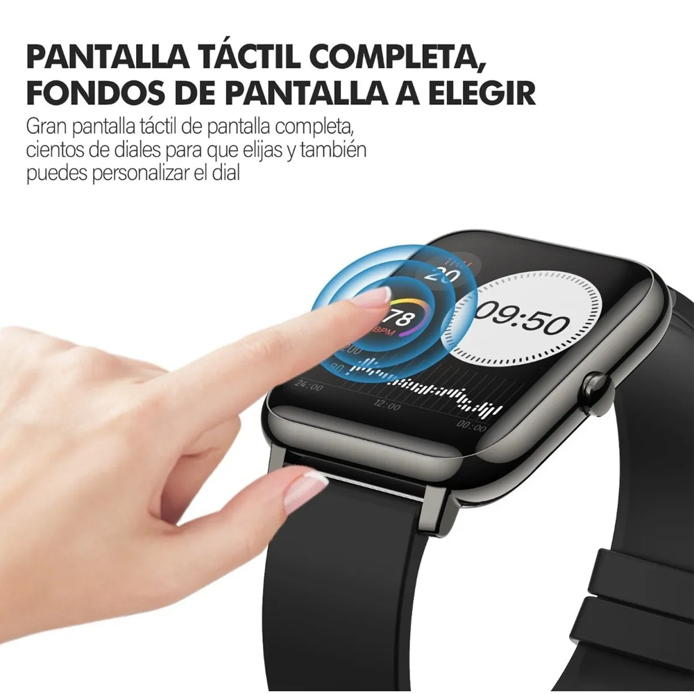Reloj Inteligente Smartwatch Impermeable Bluetooth Deportivo P22 Gris + Correa Negra Gratis