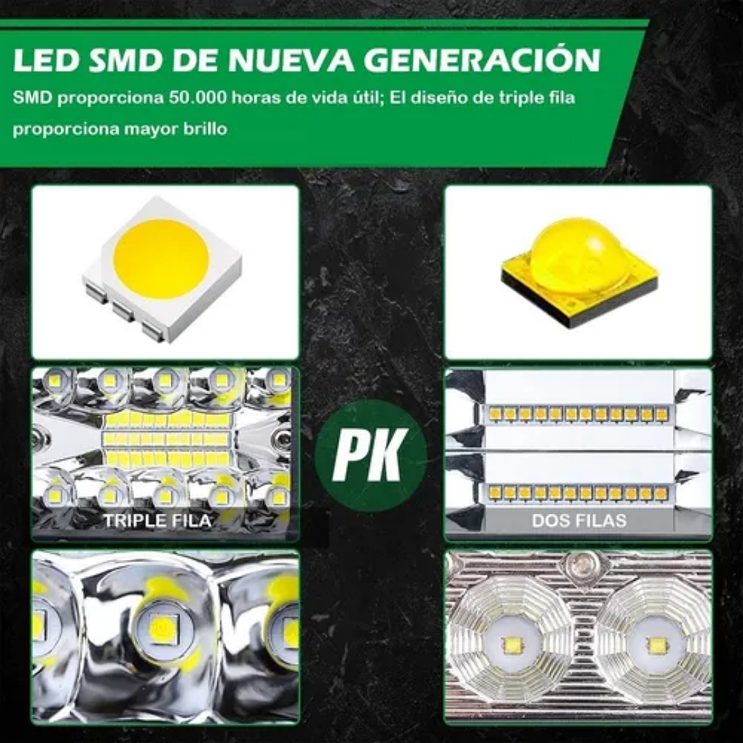 Par Faros 7 auxiliares 120w Triple-fila 6000k