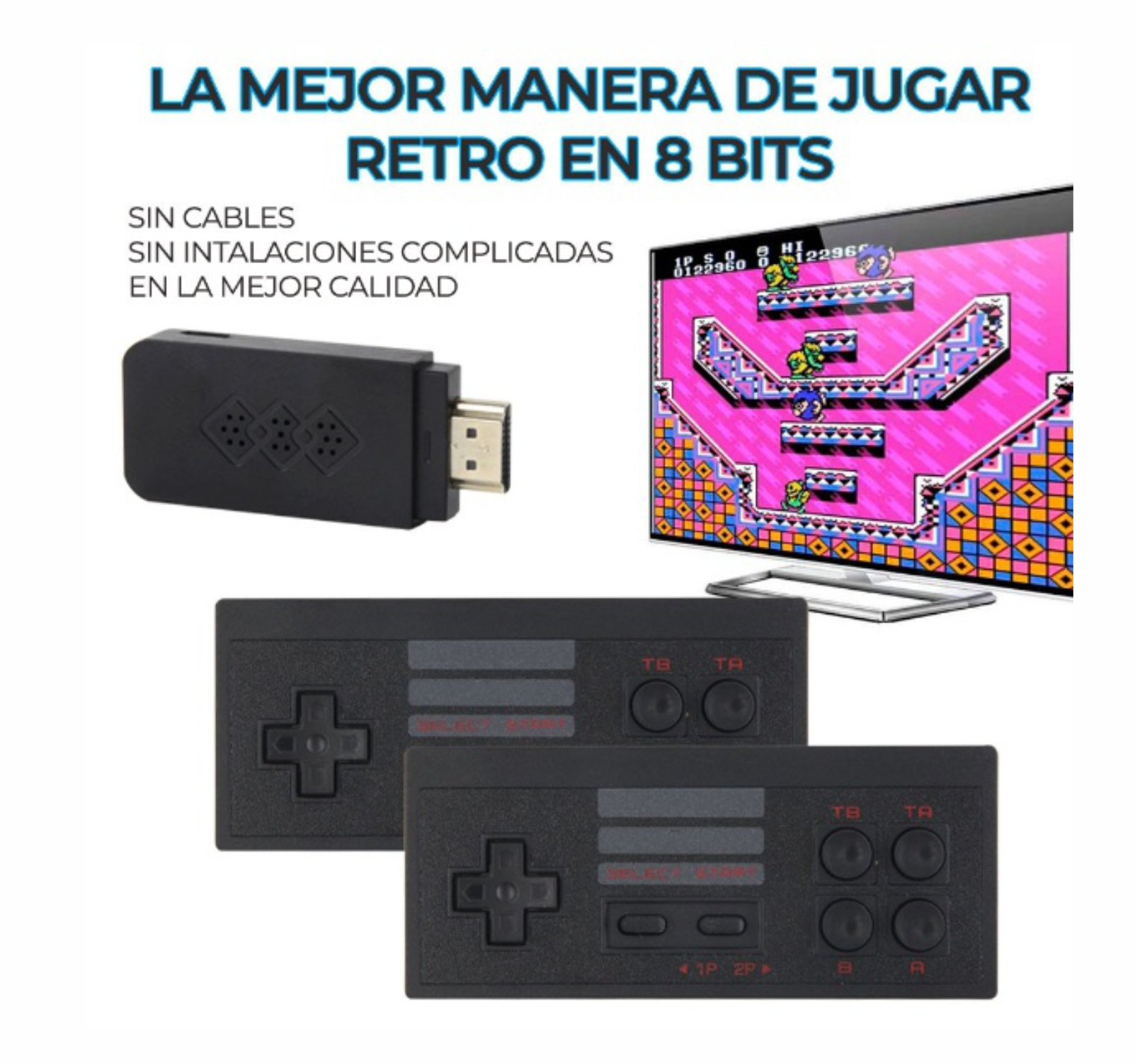 Consola Mini Retro 888 Juegos Con Controles inalámbricos arcade gamer 8 bits