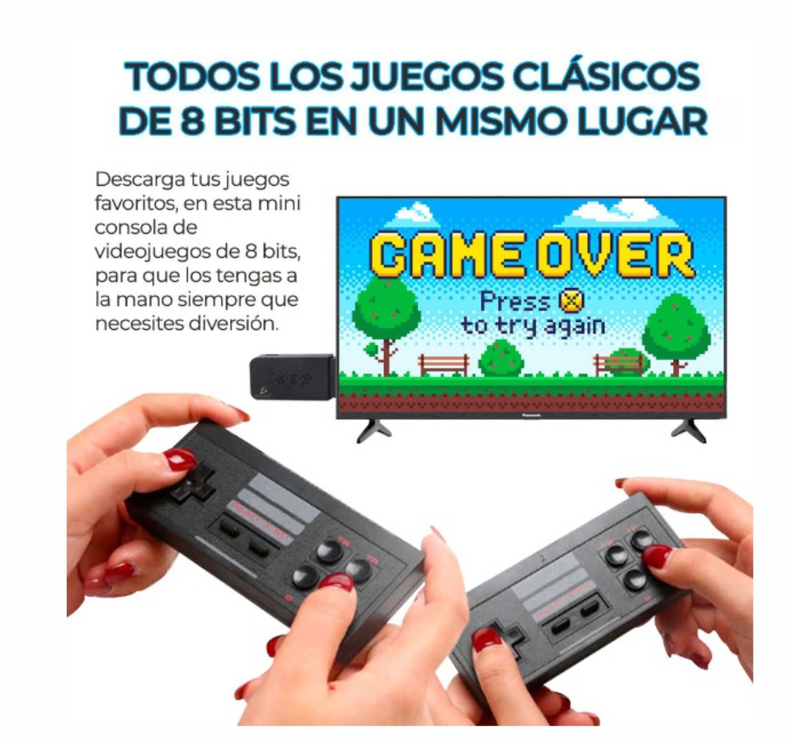 Consola Mini Retro 888 Juegos Con Controles inalámbricos arcade gamer 8 bits