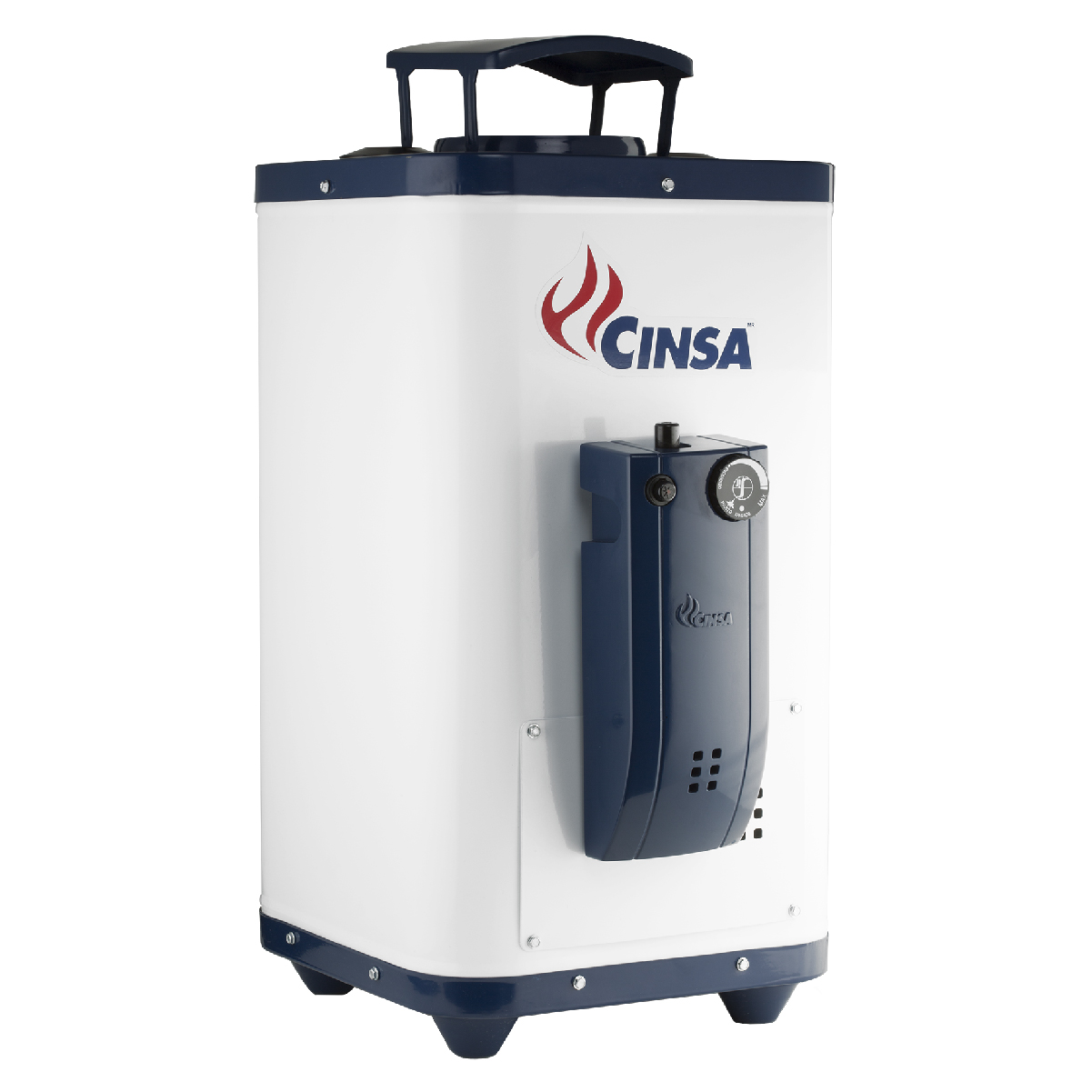 Calentador de Agua Rápida Recuperación CDP-06 para 1 servicio, 6 Litros/Minuto para Gas L.P. Blanco con Azul