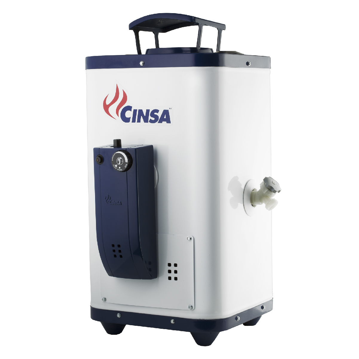 Calentador de Agua Rápida Recuperación CDP-06 para 1 servicio, 6 Litros/Minuto para Gas L.P. Blanco con Azul