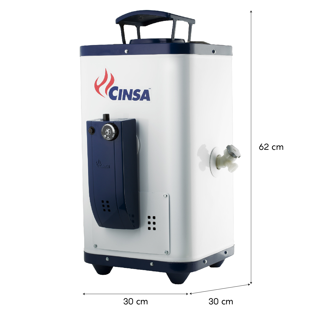 Calentador de Agua Rápida Recuperación CDP-06 para 1 servicio, 6 Litros/Minuto para Gas L.P. Blanco con Azul