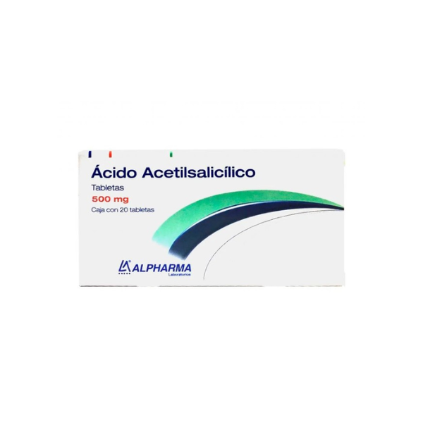 Ácido Acetilsalicílico 300 mg caja con 20 Tabletas