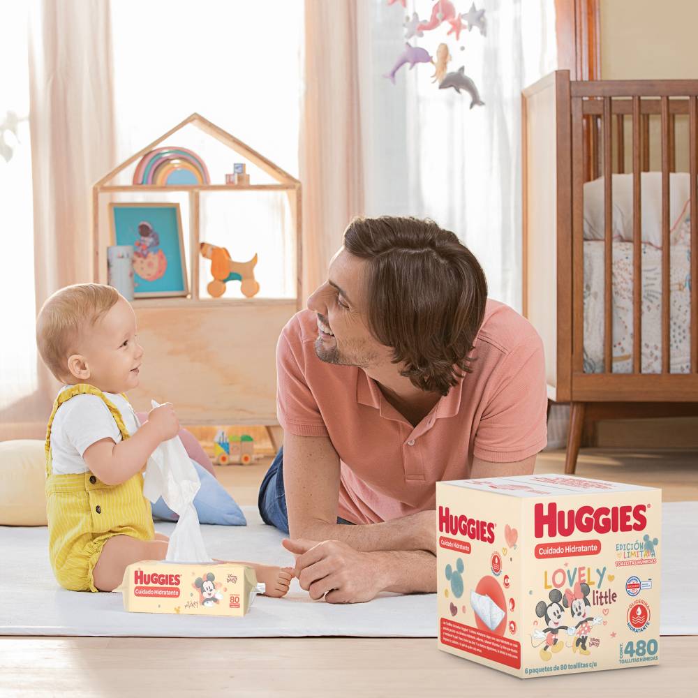 Toallitas Húmedas Huggies Cuidado Hidratante 6 Paquetes de 80 pzas, 480 Toallitas