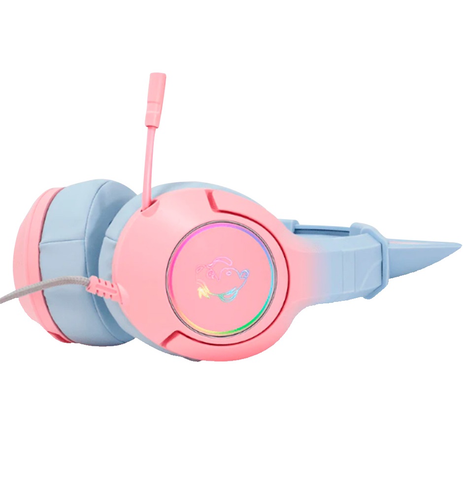 Audífonos con micrófono gamer con orejas de gato 