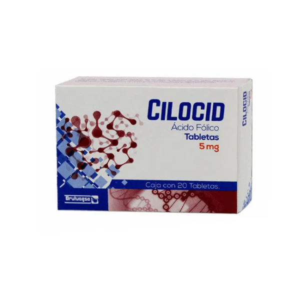 CILOCID Ácido Folico 5 mg caja con 20 tabletas