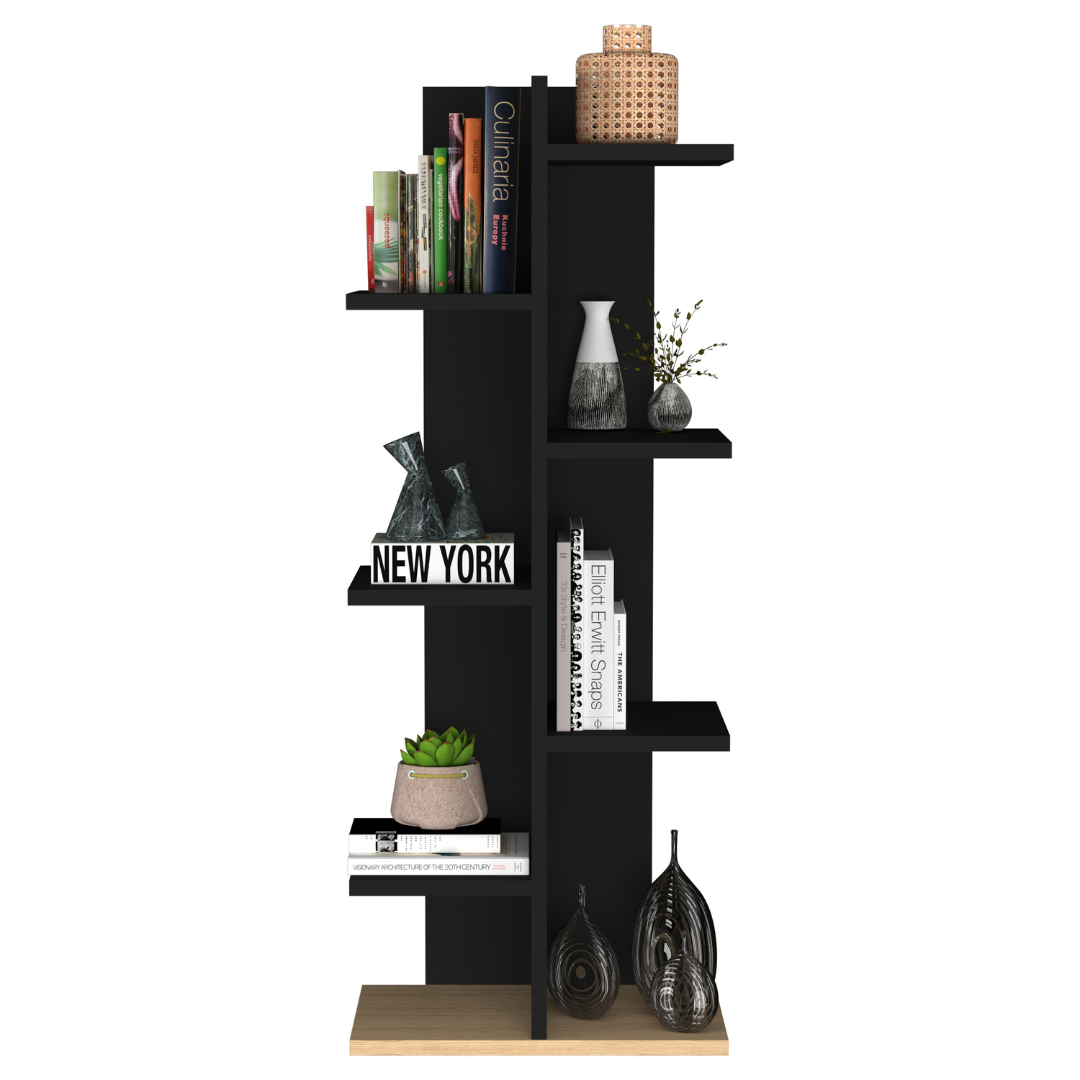Librero Minimalista, Modelo Fit, Color Negro.