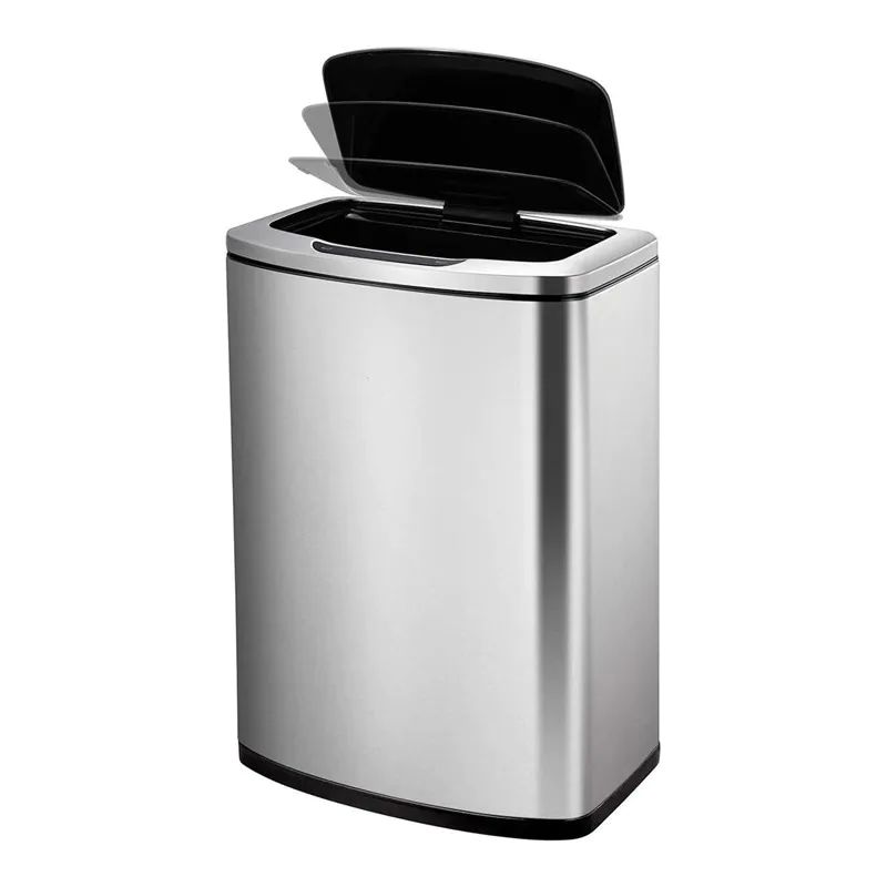 Bote Basura Sensor Movimiento 47 Lts Acero Inoxidable
