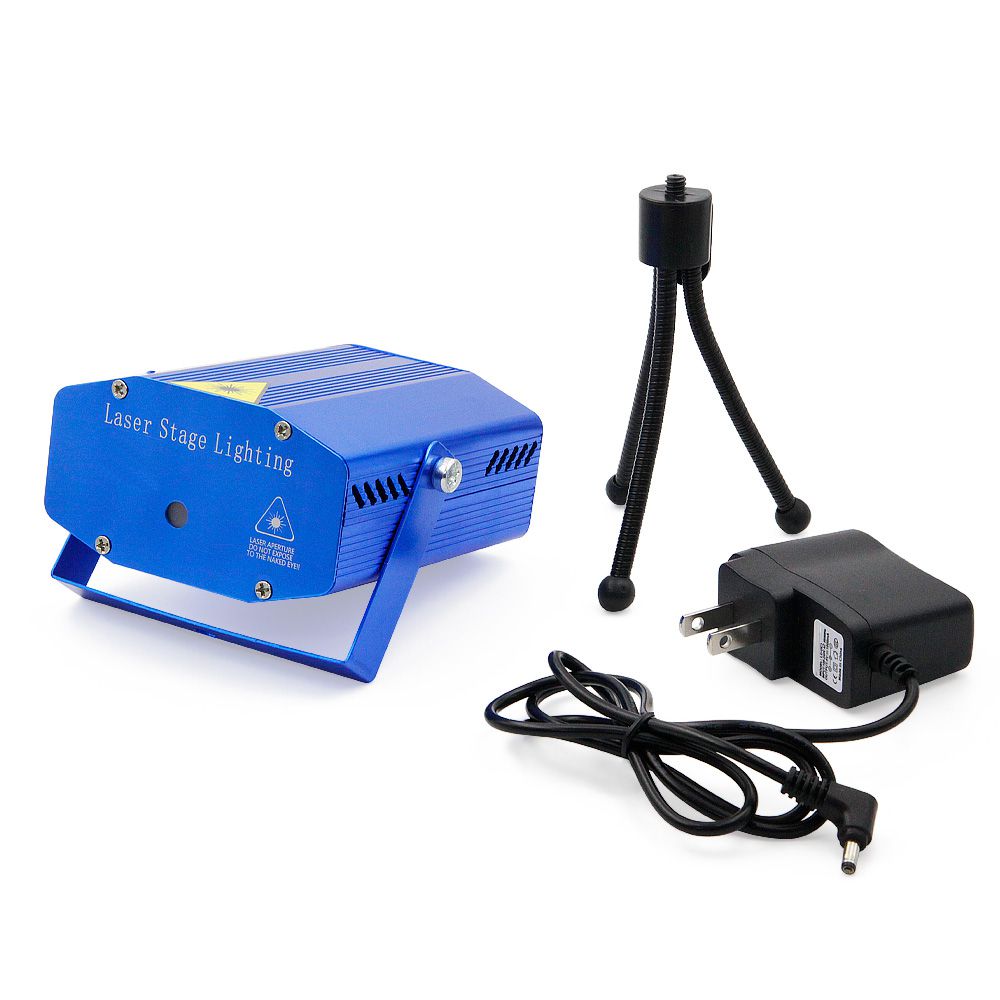 Mini Proyector Lampara Laser Disco Movimiento Audiorítmico o Automático LED09 Azul 