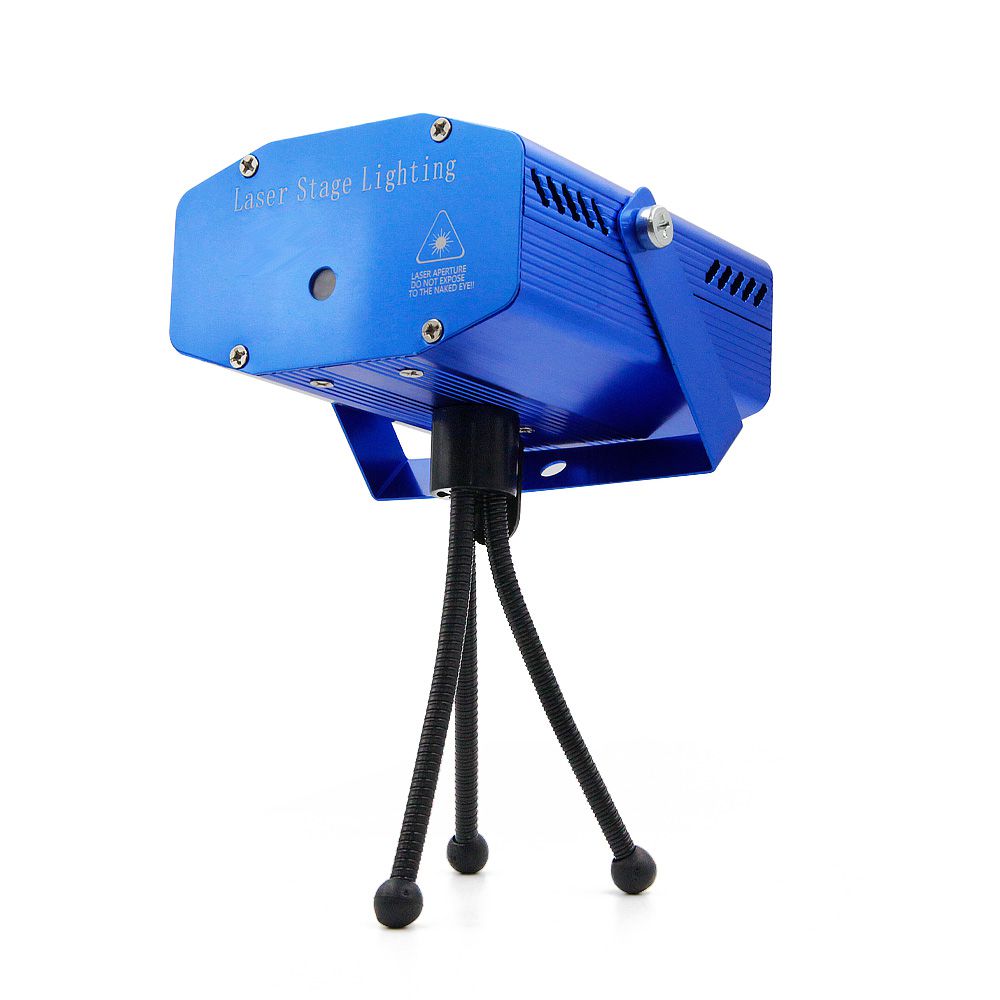 Mini Proyector Lampara Laser Disco Movimiento Audiorítmico o Automático LED09 Azul 