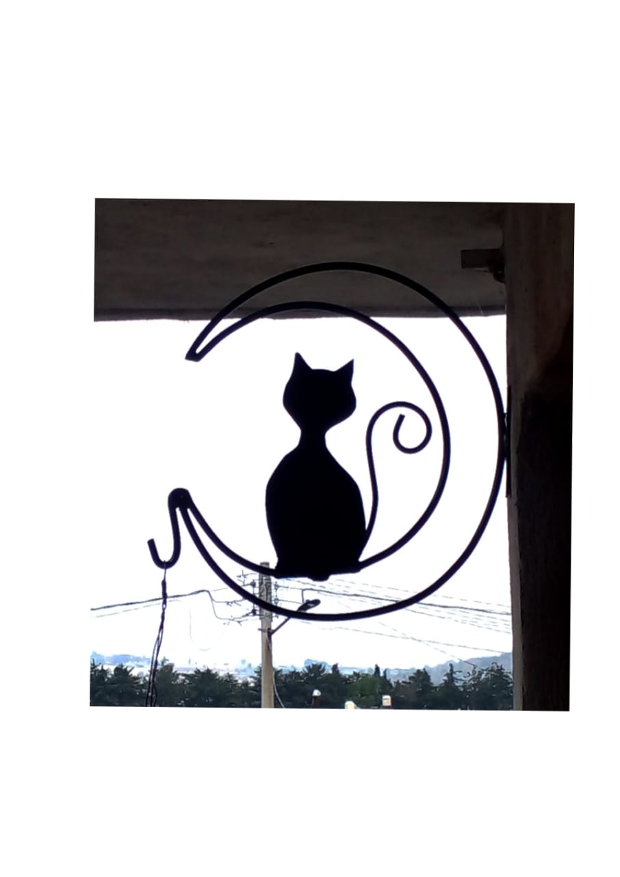 Ménsula Para Macetas Colgantes Silueta De Gato 2 piezas