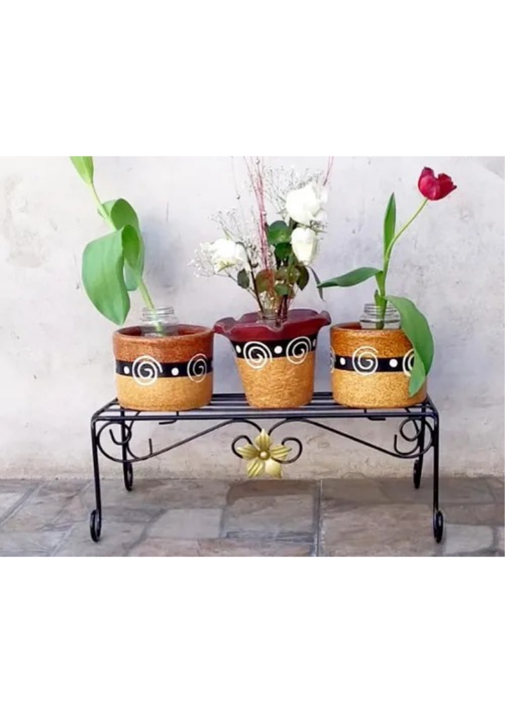 Jardín Triciclos Maceteros De Herreria Soporte Para Macetas Tipo Banca