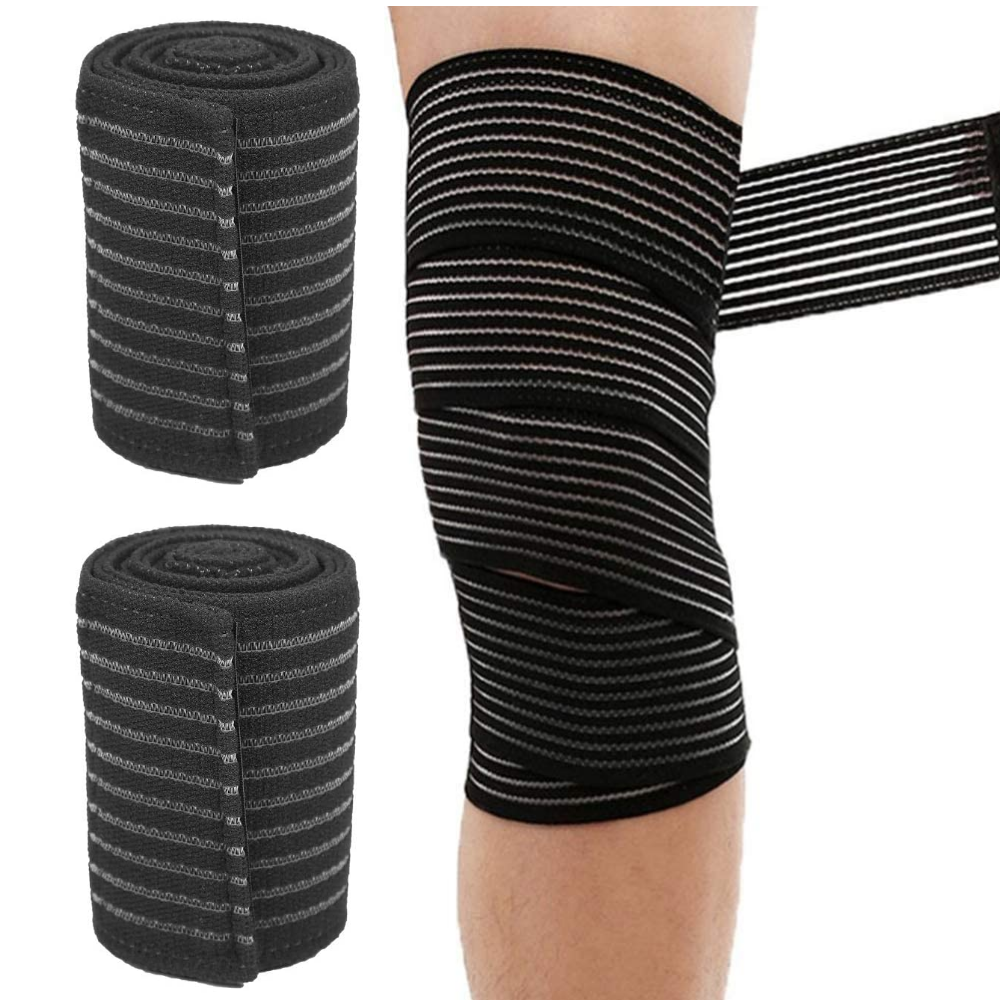 Vendas Elasticas para Rodillas Gym Crossfit 1 Par color negro Gymker