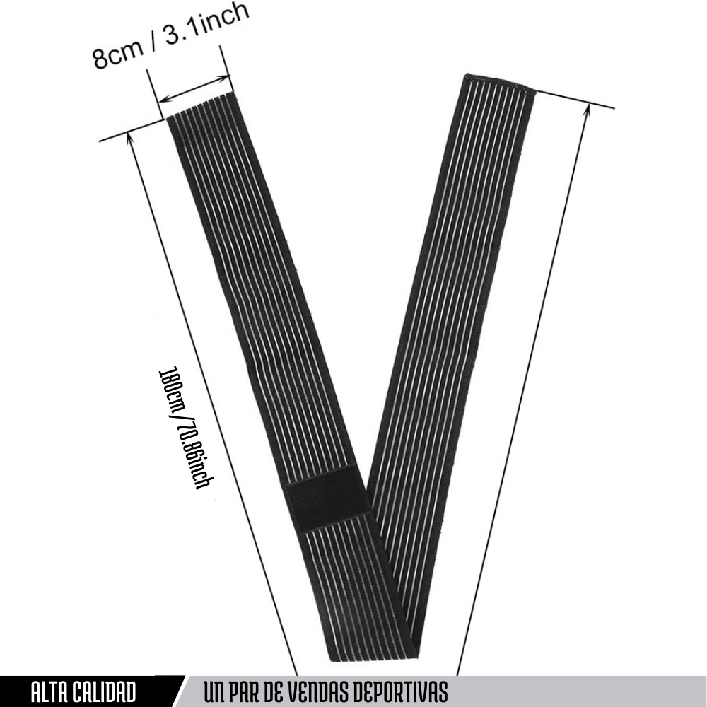 Vendas Elasticas para Rodillas Gym Crossfit 1 Par color negro Gymker