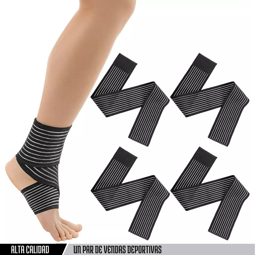 Vendas Elasticas para Rodillas Gym Crossfit 1 Par color negro Gymker