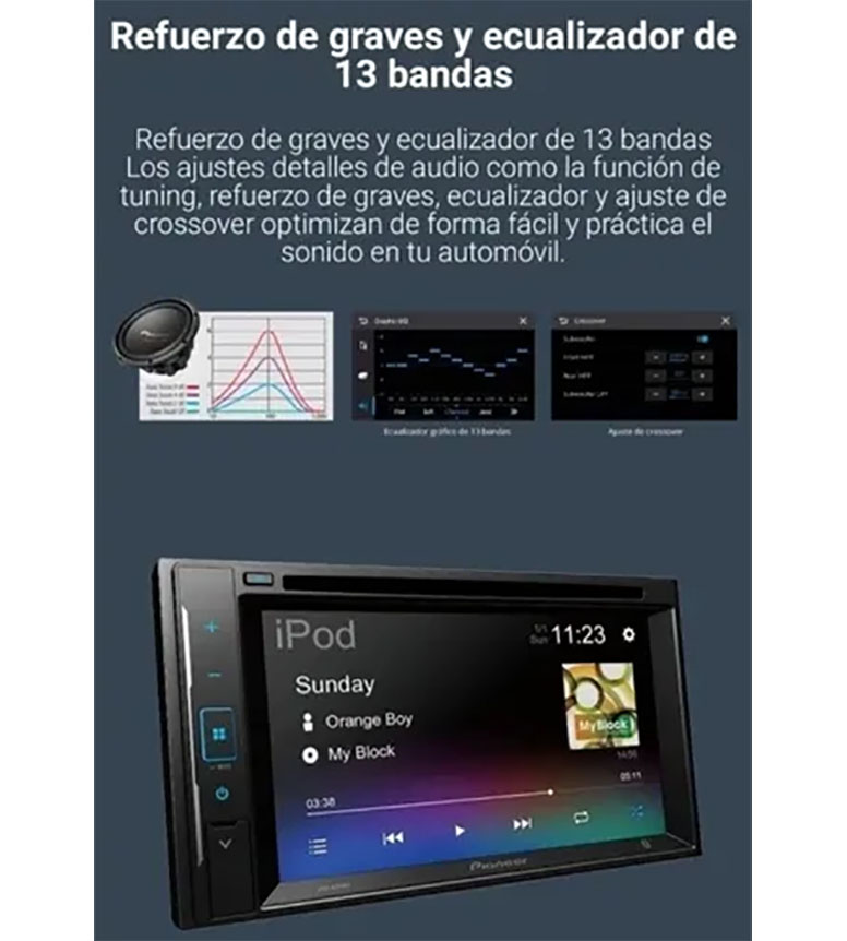 Estéreo Pantalla Pioneer Avh-a245bt Weblink Dvd Cd Bt Usb