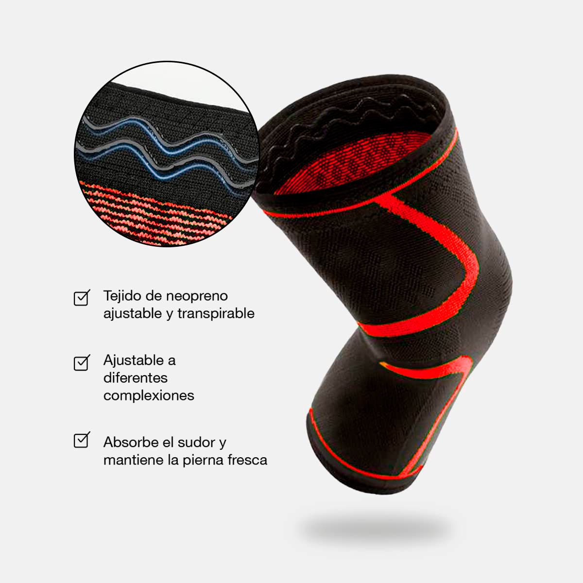 Rodilleras Entrenamiento Pesas Crossfit Gymker Powerlifting Rojo