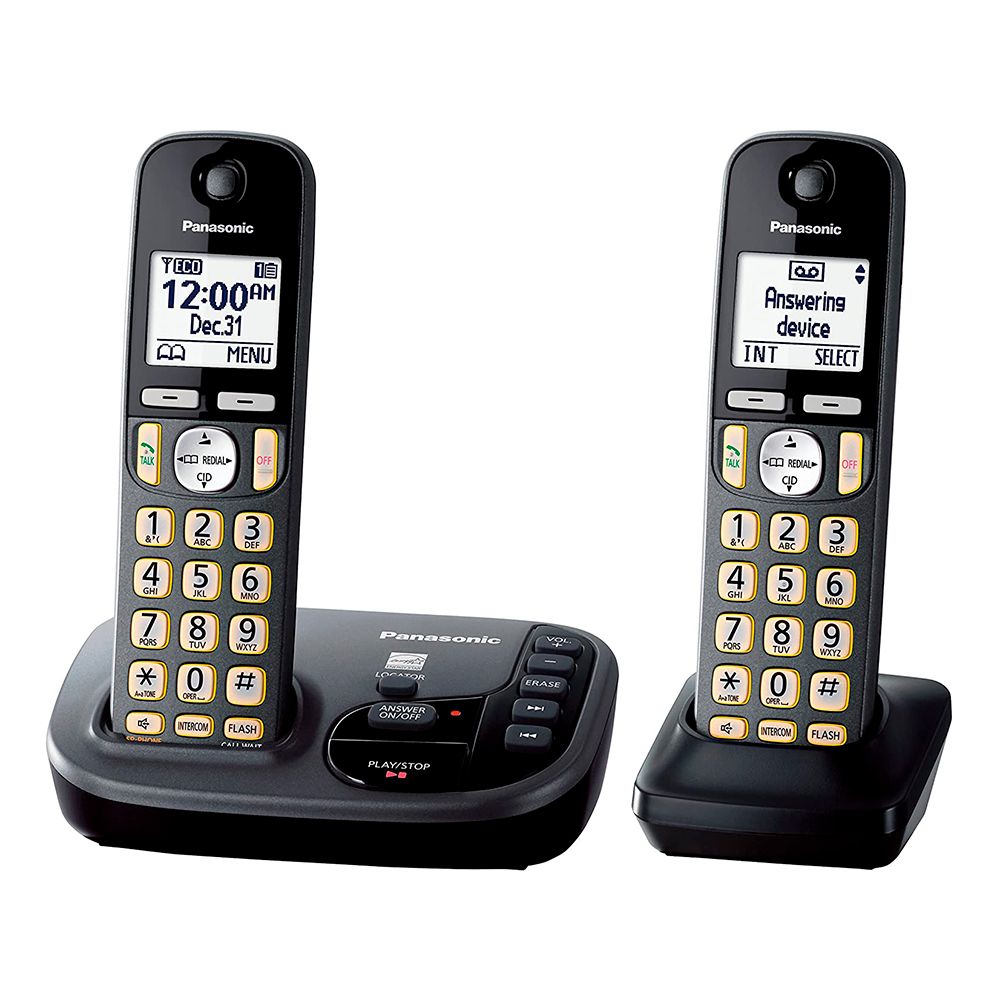 Teléfono inalámbrico Panasonic KX-TGD222M 2 Auriculares Negro Reacondicionado Grado A