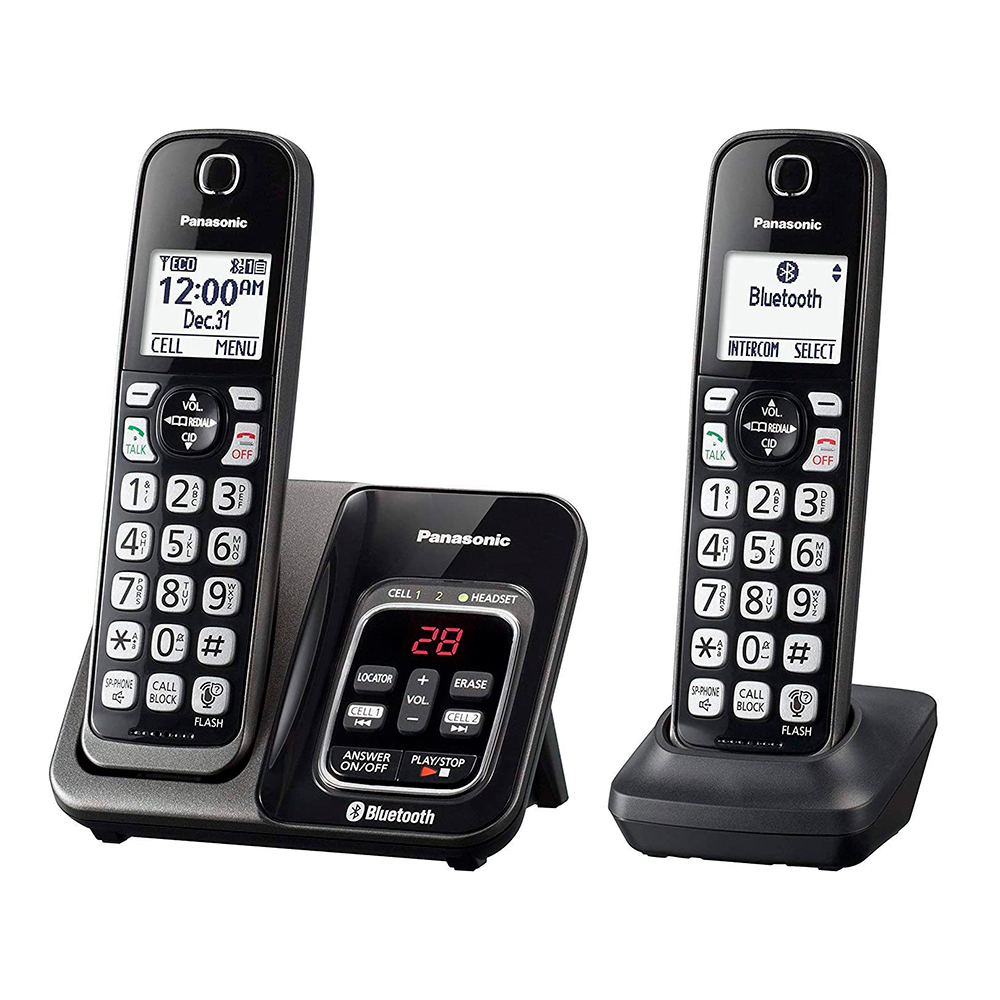 Teléfono Inalámbrico Panasonic KX-TGD562M 2 Auriculares Negro Reacondicionado Grado A