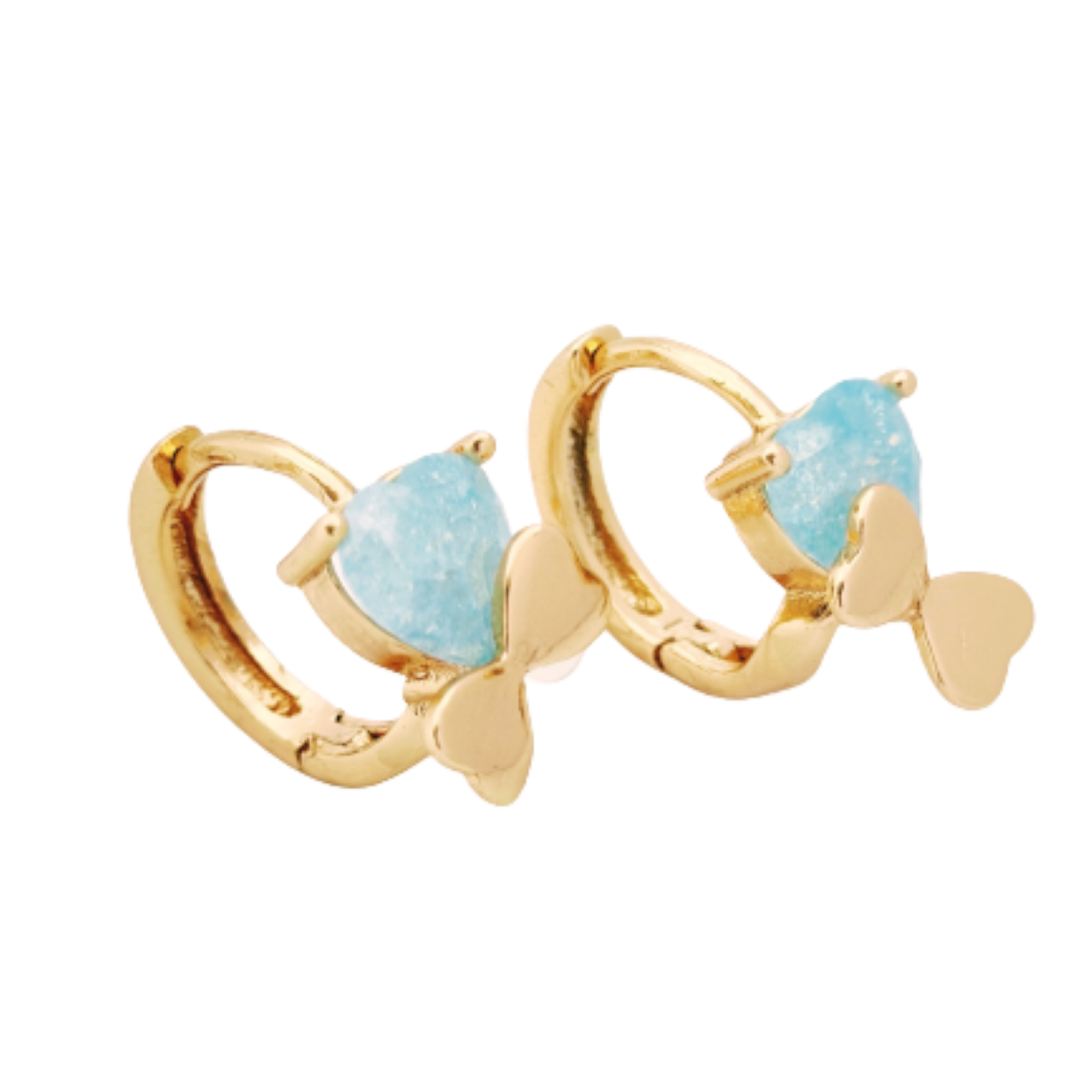 Aretes Corazón Niña y Mujer Arracadas Chicas Hipoalergénicas Ligeras Oro Laminado 18k