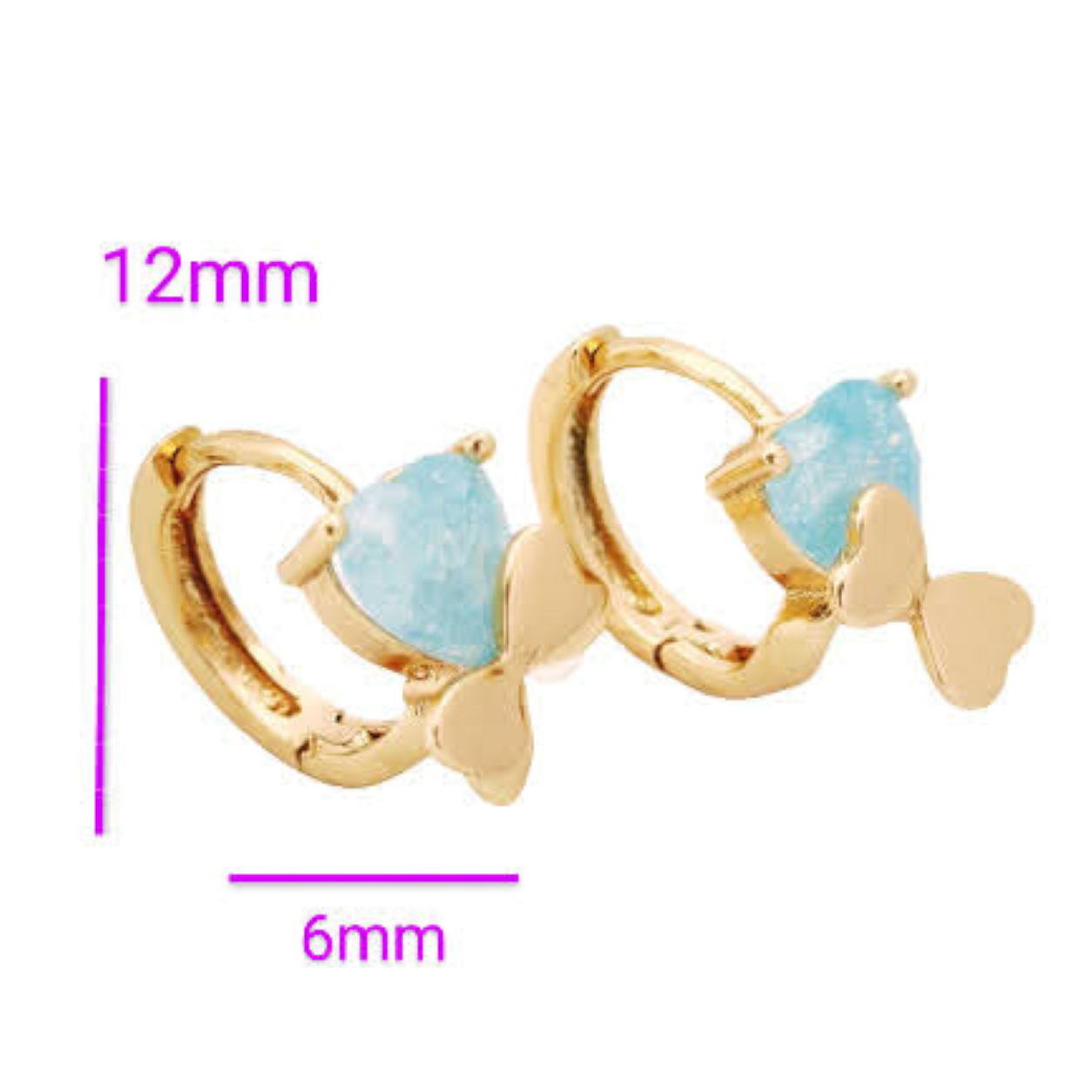 Aretes Corazón Niña y Mujer Arracadas Chicas Hipoalergénicas Ligeras Oro Laminado 18k