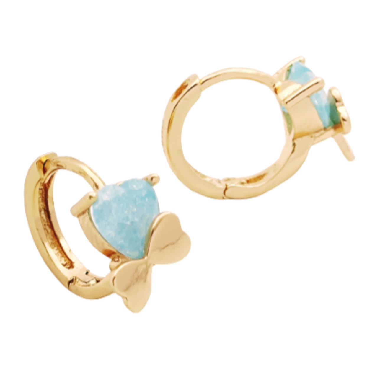 Aretes Corazón Niña y Mujer Arracadas Chicas Hipoalergénicas Ligeras Oro Laminado 18k