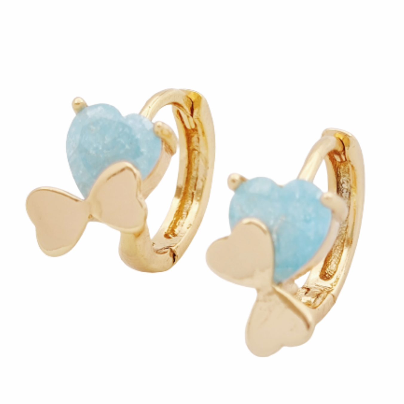 Aretes Corazón Niña y Mujer Arracadas Chicas Hipoalergénicas Ligeras Oro Laminado 18k