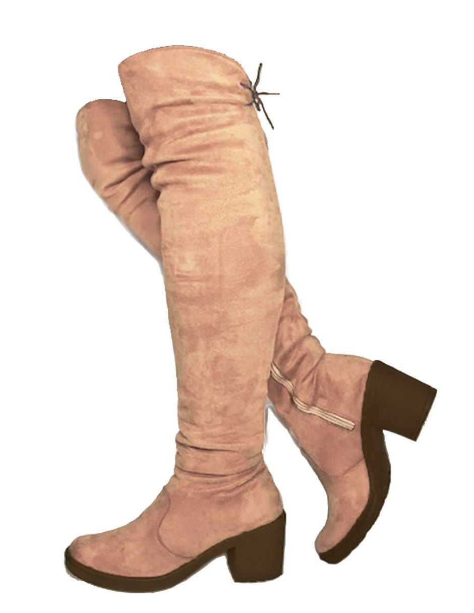 Bota Larga redonda de tacon para mujer, Nyxmart ®