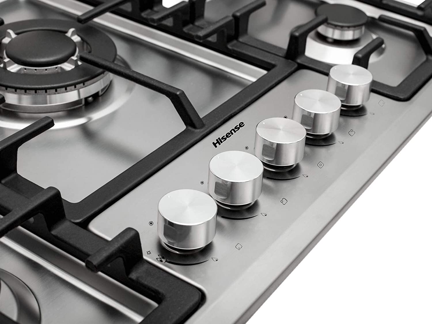 Hisense HGH961SS Parrilla a gas de Empotrar 90cm con 6 Quemadores en Acero Inoxidable. (Incluye esprea para cambio de gas)