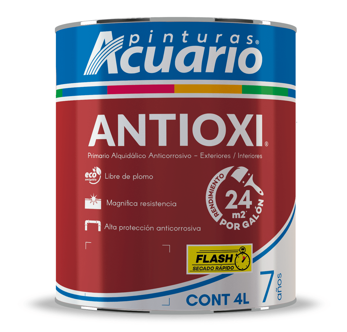 Primario Estructurista Antioxi  Flash Color Gris 4 Litros Acuario PA94640