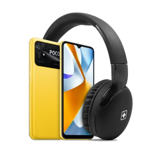 Combo Celular Xiaomi Poco C40 4GB 64GB Dual SIM Amarillo + Audifonos