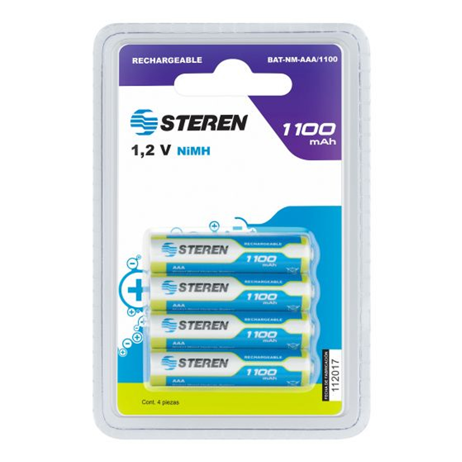 Pila Steren BAT-NM-AAA/1100 Cilíndrica - Pack De 4 Unidades