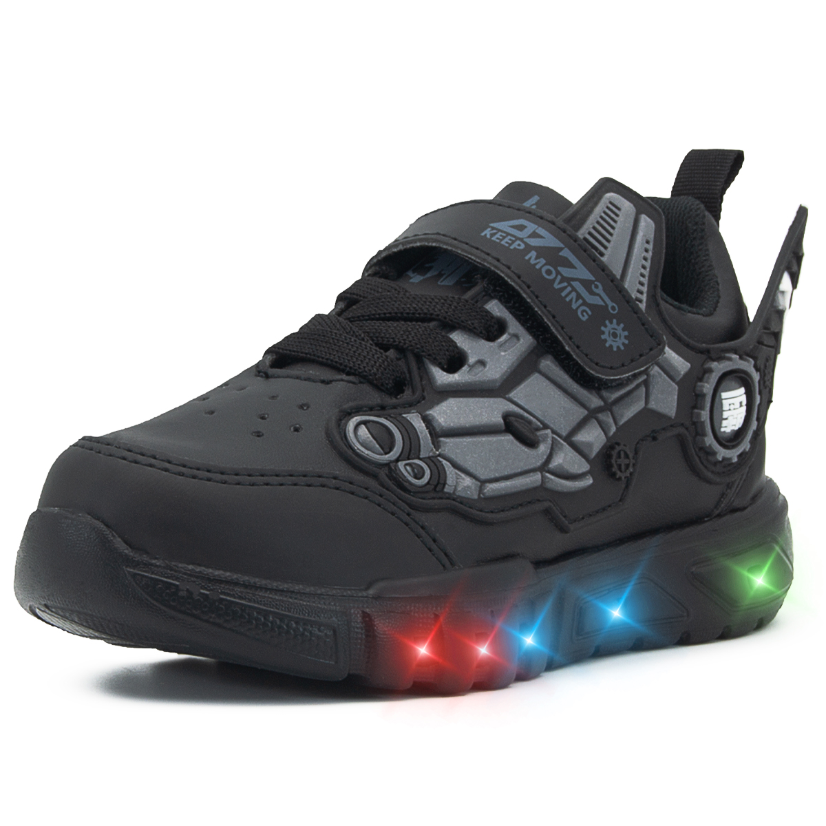 Tenis Con Luces De Impacto Casuales Colores Ninos 18-21.5