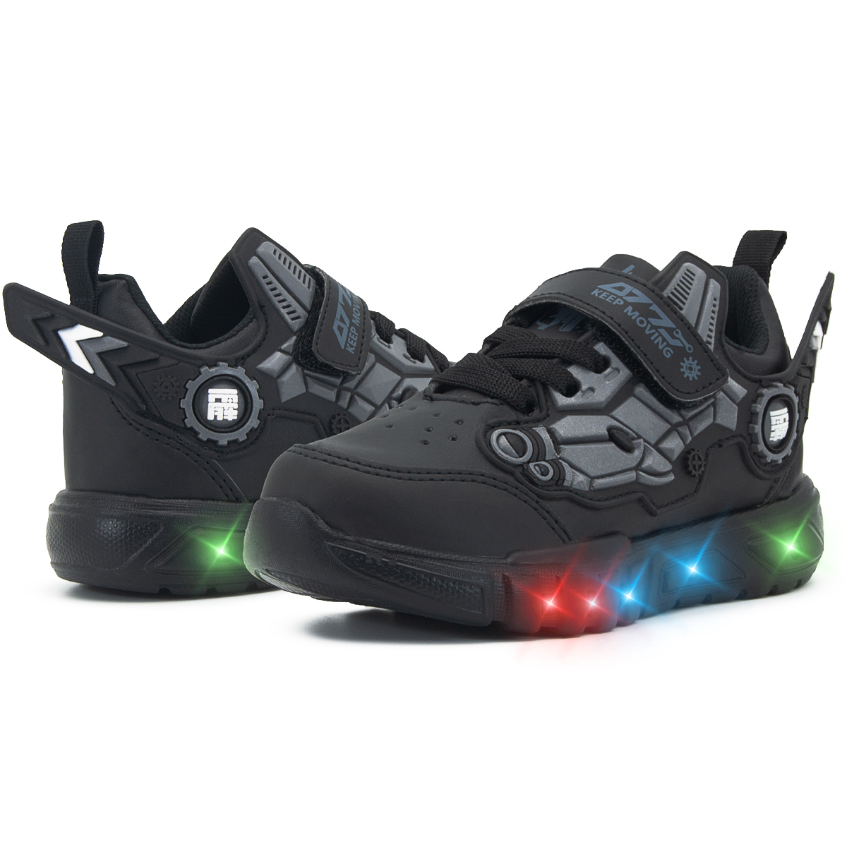 Tenis Con Luces De Impacto Casuales Colores Ninos 18-21.5