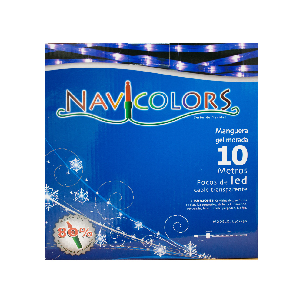 Manguera Decorativa Luz Led Morada Uso Exterior/Interior Cable Recubierto Gel 10 m