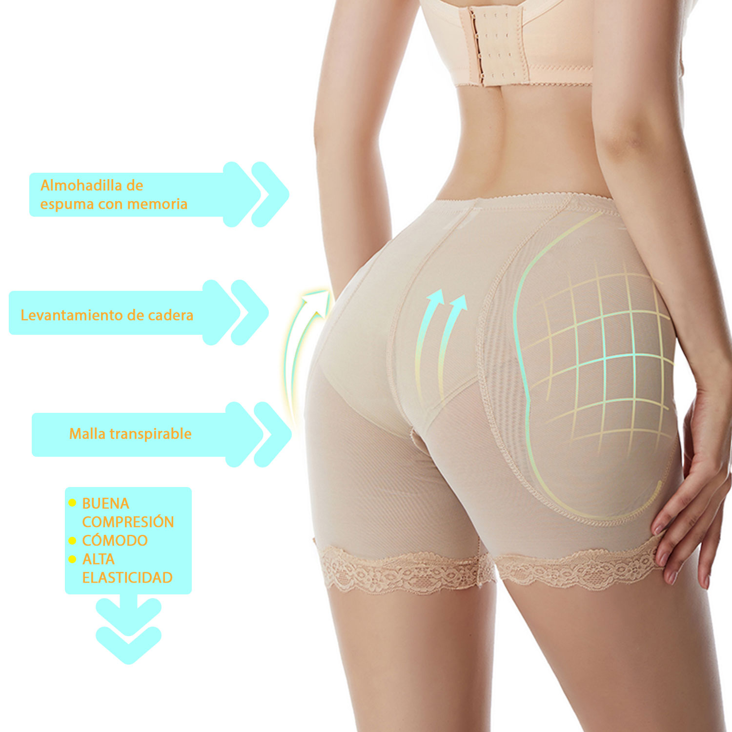 Zen Zen Panty Faja Calzón Levanta Glúteo Con Esponja Modeladora