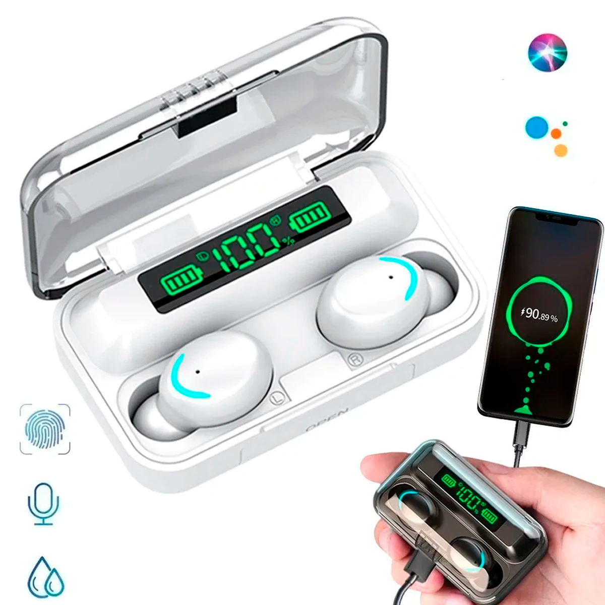 Audífonos Inalámbricos F9 8d Bluetooth 5.0 Tws Deportivos Auriculares Impermeables Manos Libres