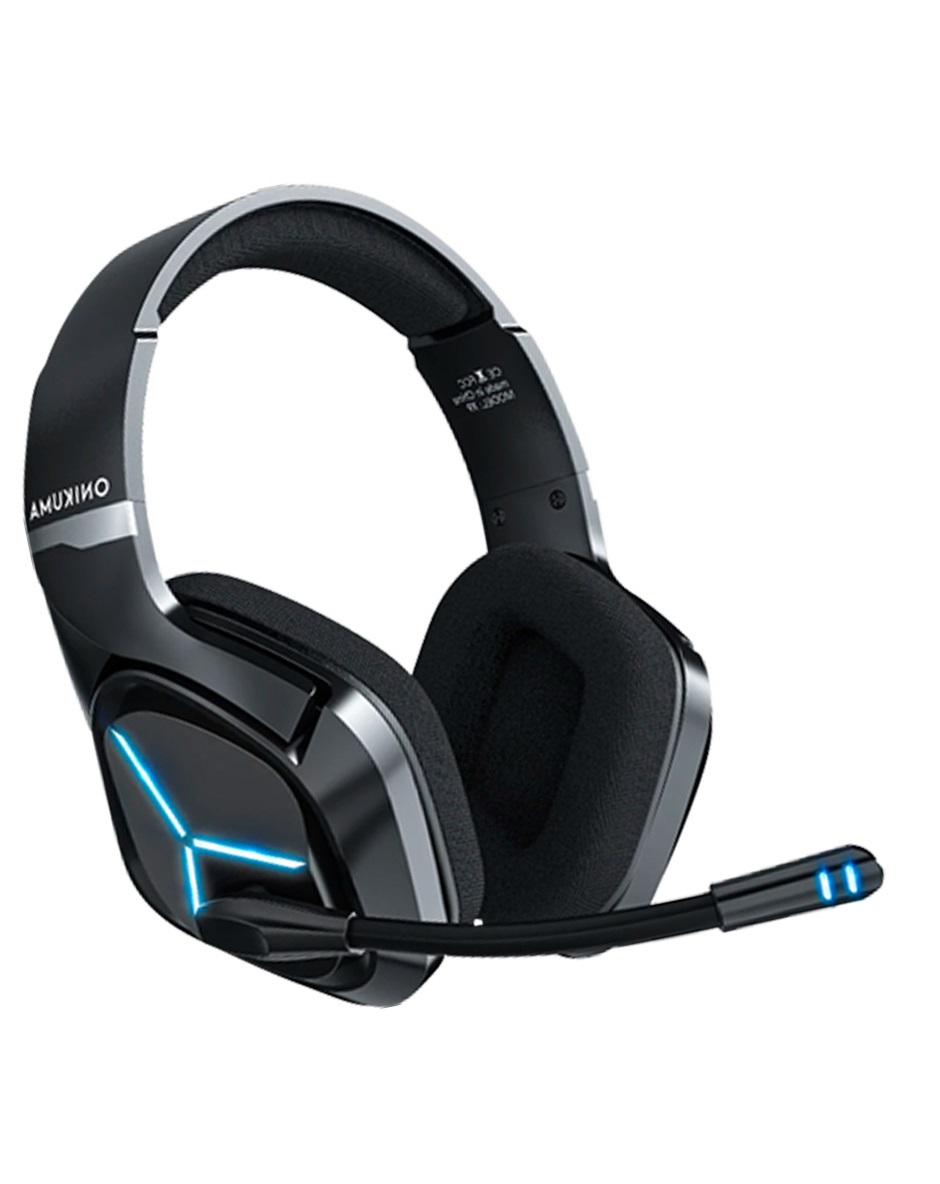 Audífonos con micrófono gamer negro luz led RGB