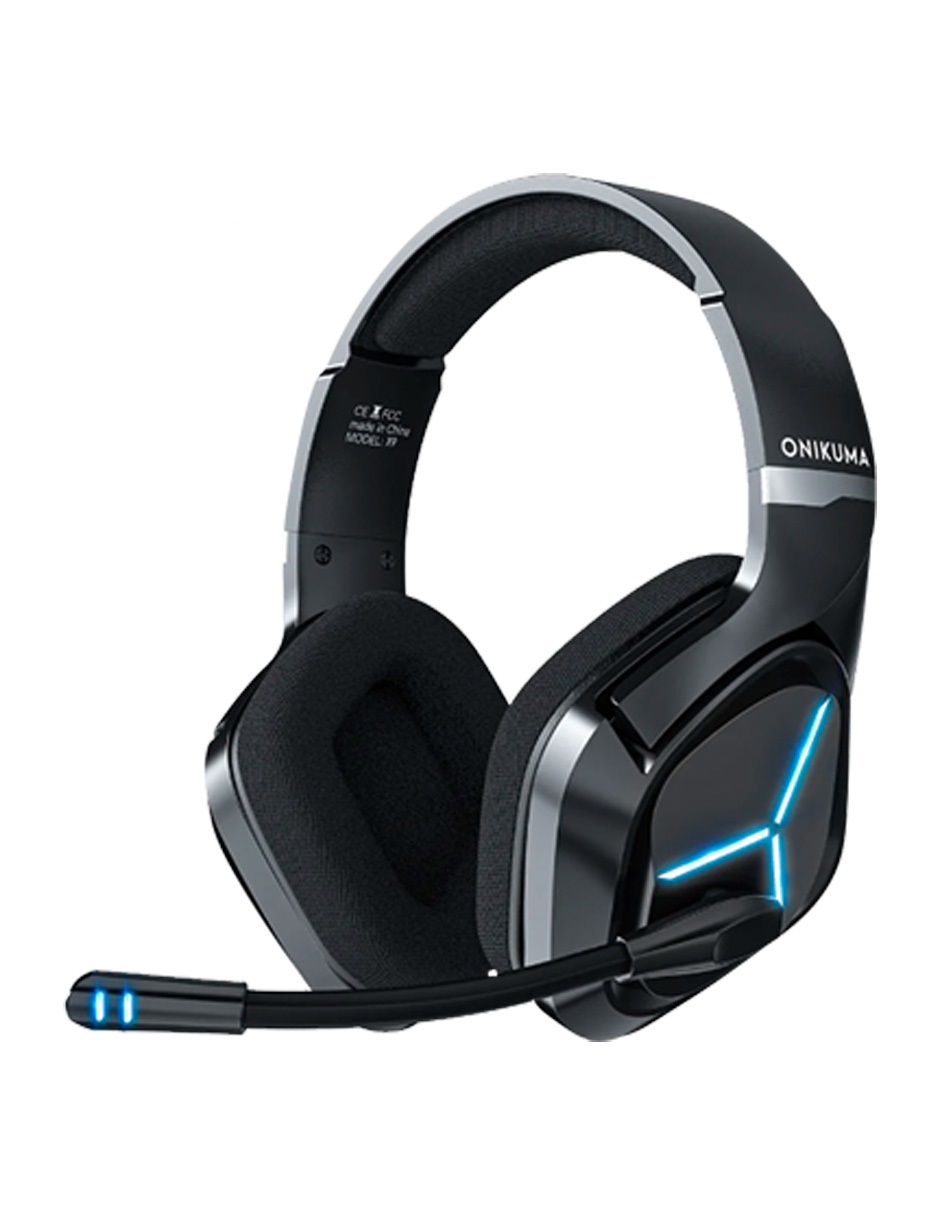 Audífonos con micrófono gamer negro luz led RGB