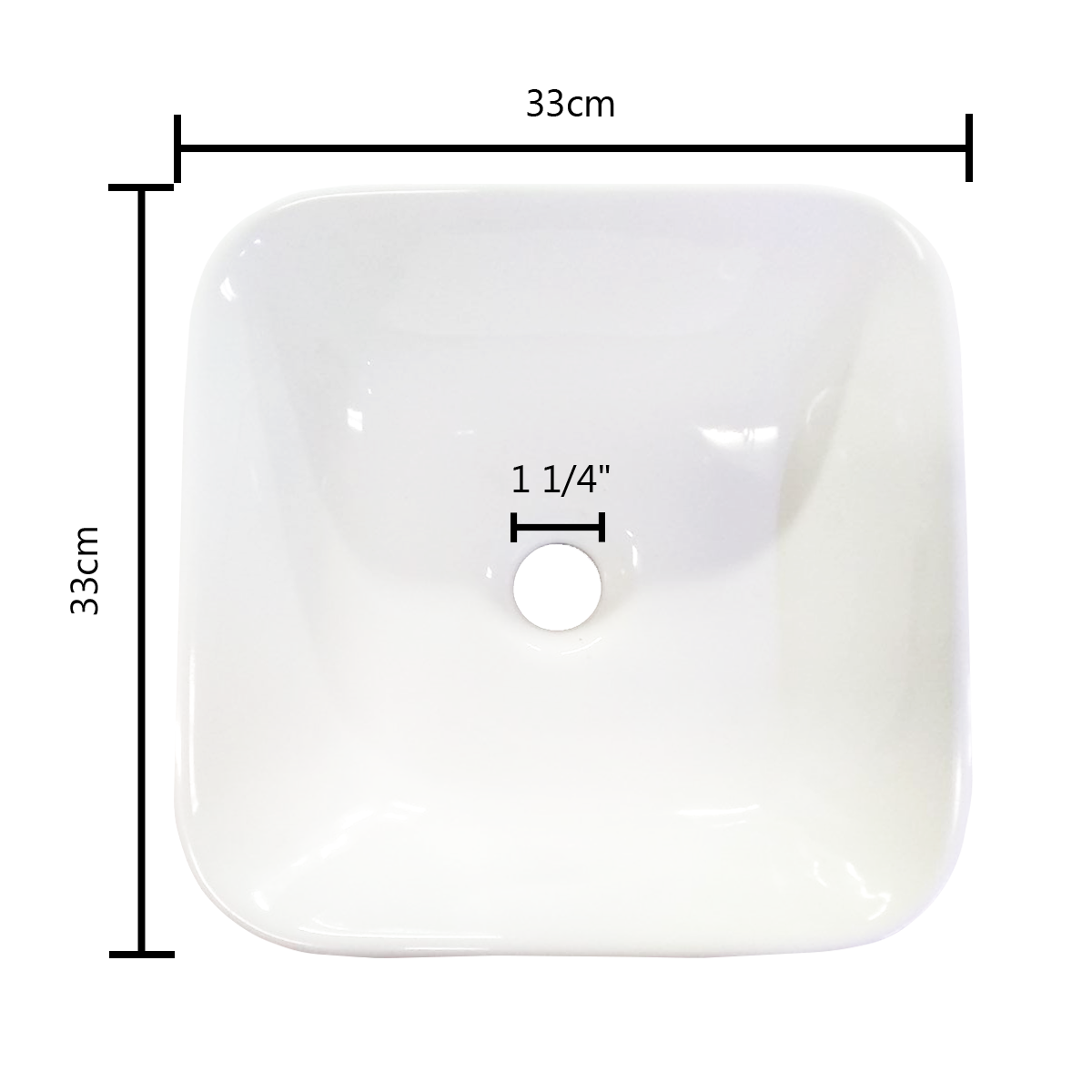 OVALIN MINI CUADRADO BLANCO 33X33CM