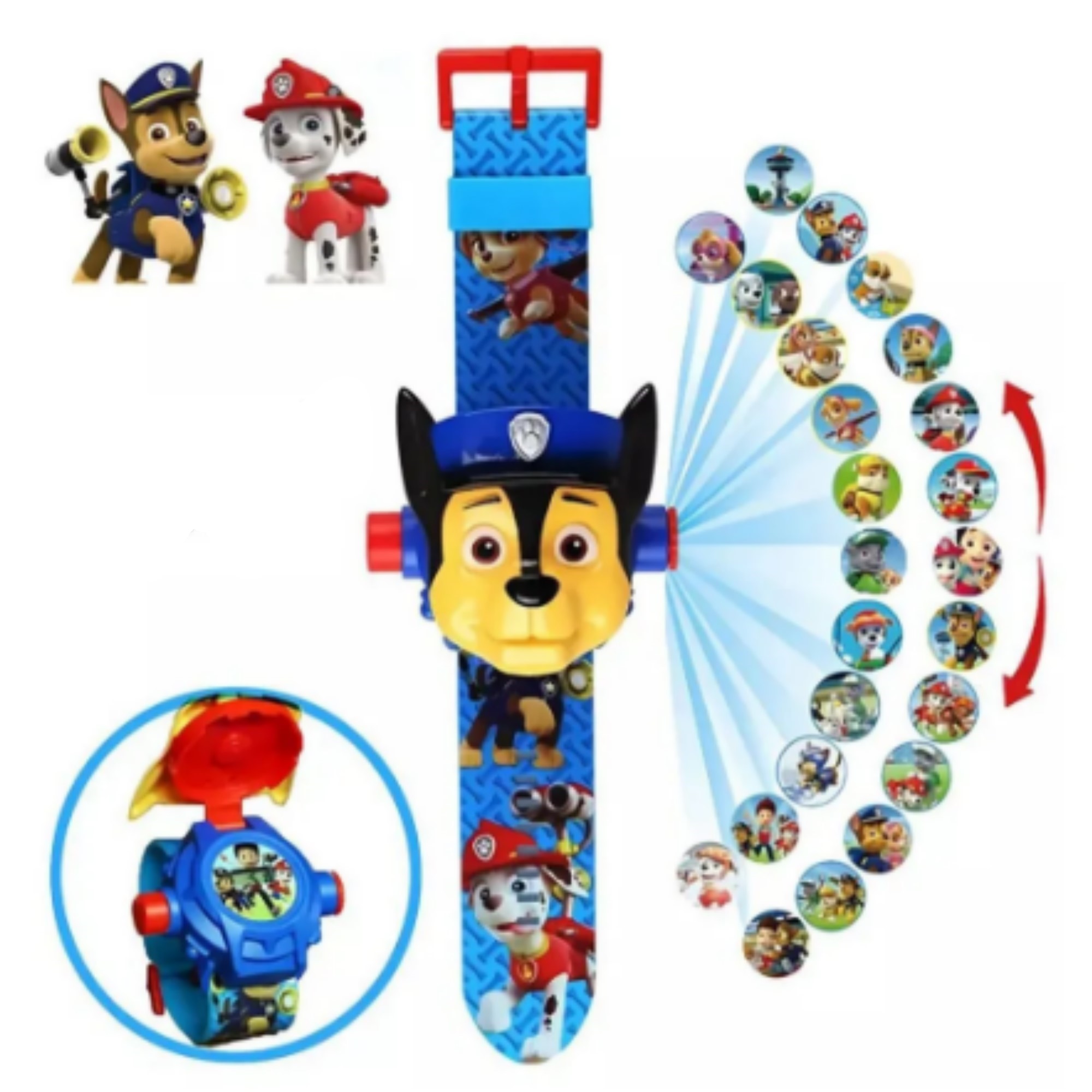 Reloj Proyector 24 Imagenes Paw Patrol CHASE