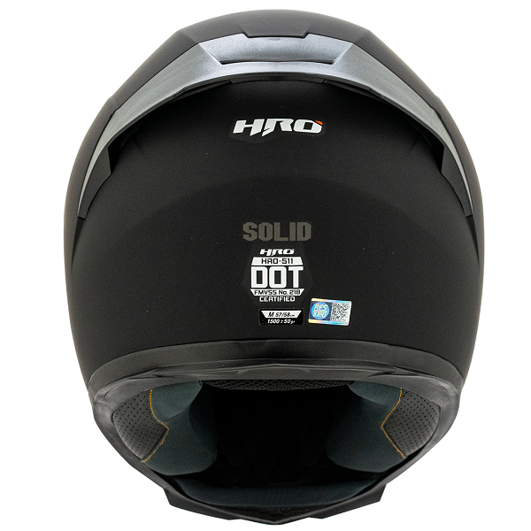 Casco Cerrado Para Moto Hro 511 Solid Negro Mica Clara