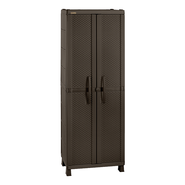 Closet Armario Gabinete Grande Apariencia Rattan Resistente Color Wengue