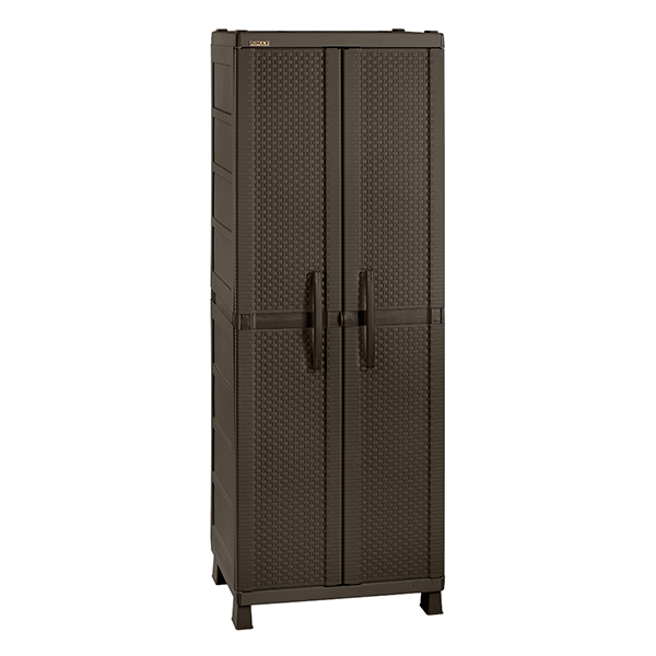 Closet Armario Para Ropa Apariencia Rattan De Plastico Color Wengue