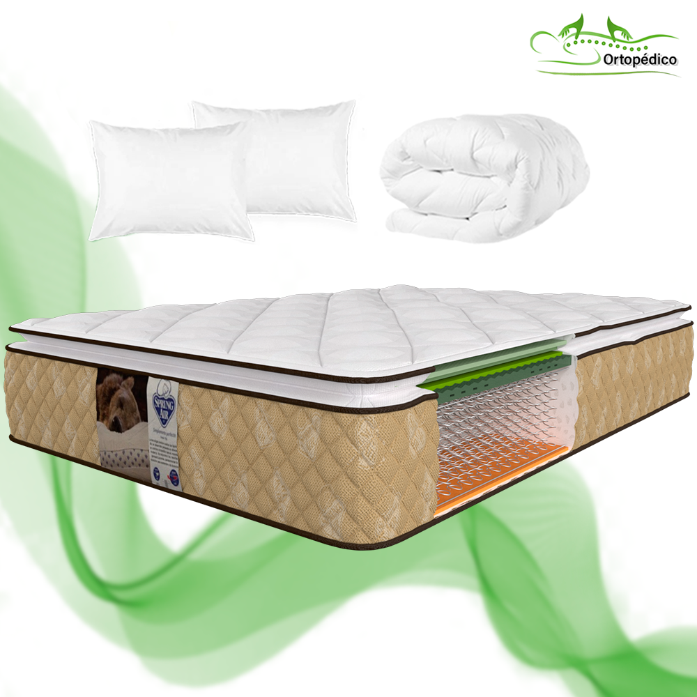 Colchón Spring Air Individual Allegro Valencia Ortopédico + Protector Individual + 2 ALMOHADAS GRATIS