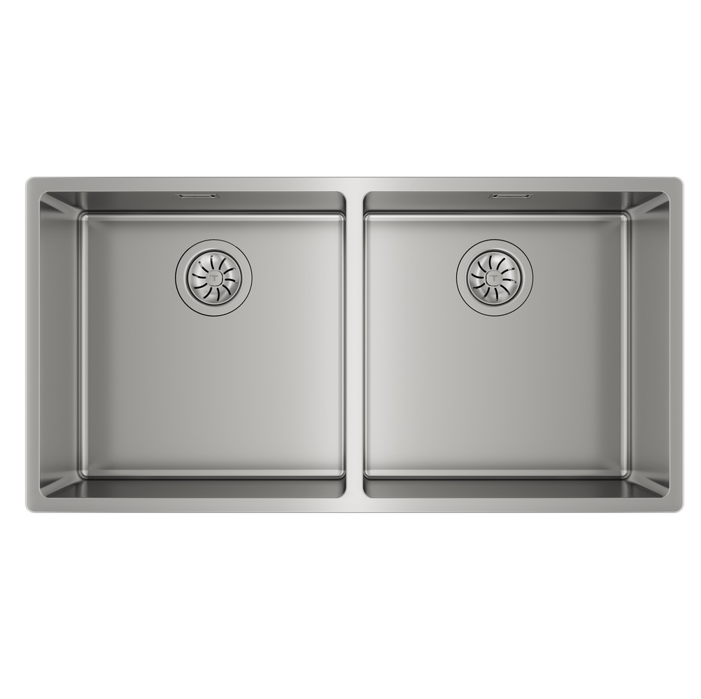 Tarja Submontar Teka BE LINEA RS15 2C 860 de 86 cm (33") Dos Tinas Acero Inox.