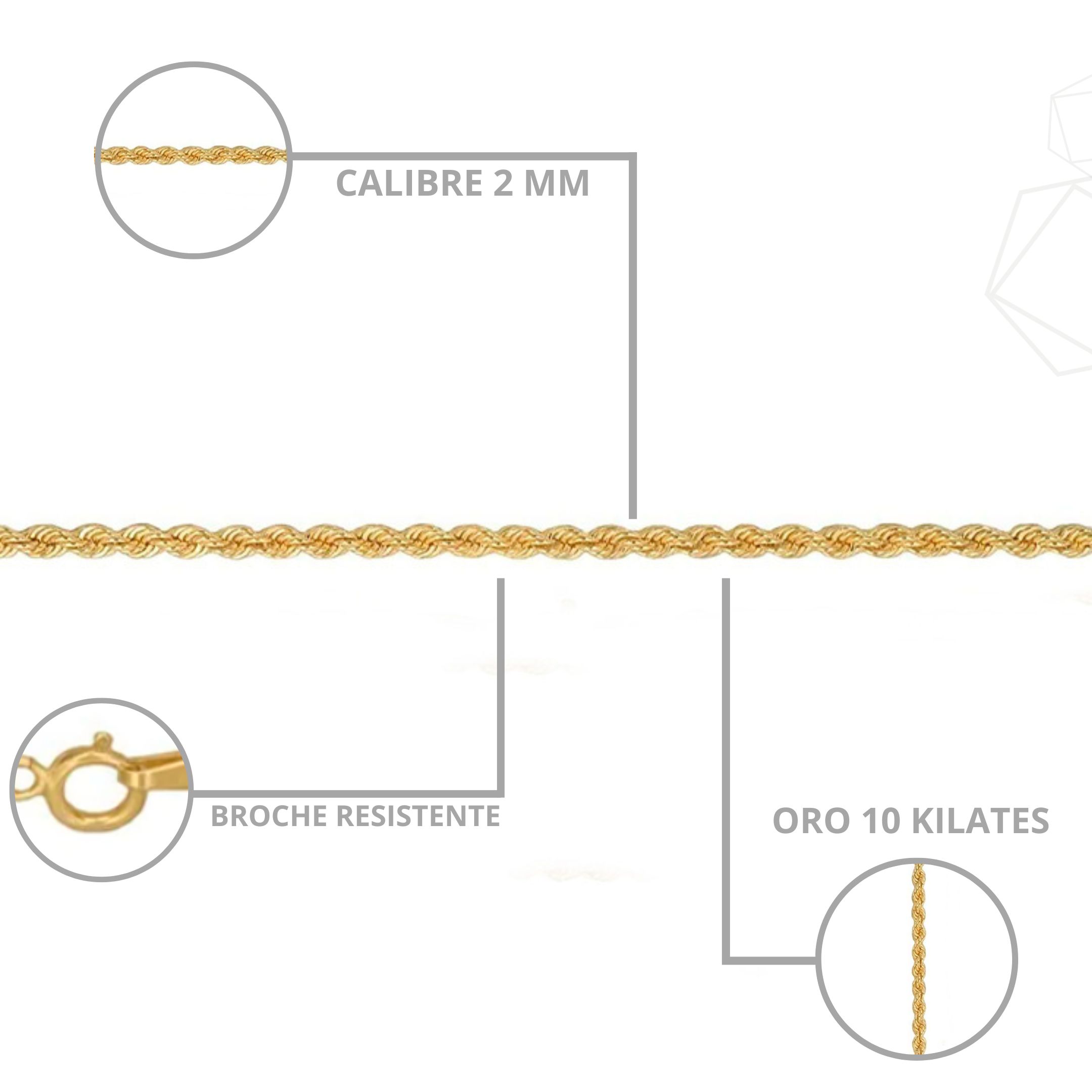 Cadena Torsal Oro Italiano 10 Kilates.